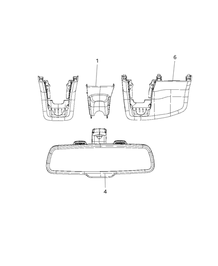 2017 Dodge Charger Mirror - Inside Rearview Diagram