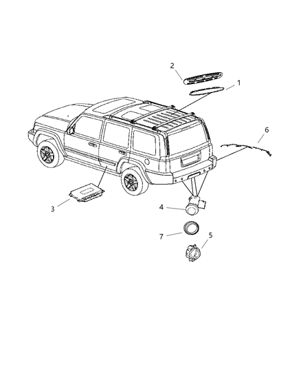 2009 Jeep Commander Harness-Rear FASCIA Diagram for 68052986AA