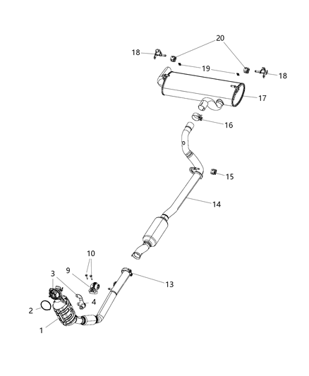 2018 Jeep Wrangler Exhaust System Diagram 1