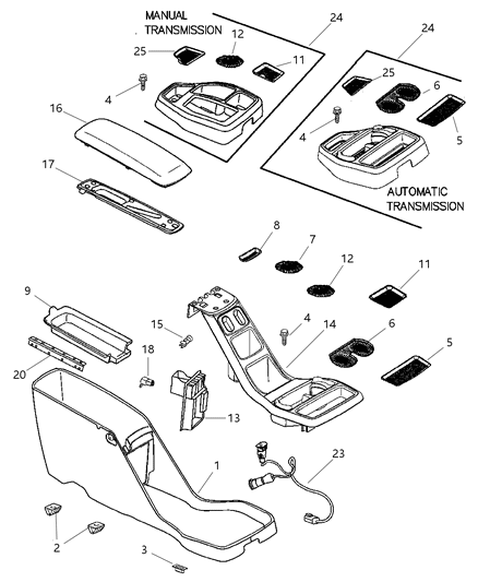 2003 Dodge Dakota Plate-Floor Console Diagram for UE151L5AD