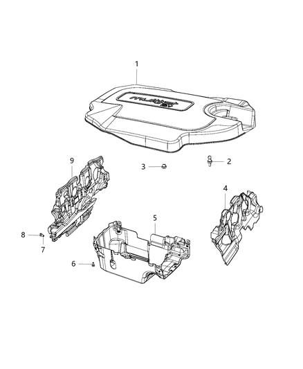 2019 Jeep Compass Engine Cover & Related Parts Diagram 3