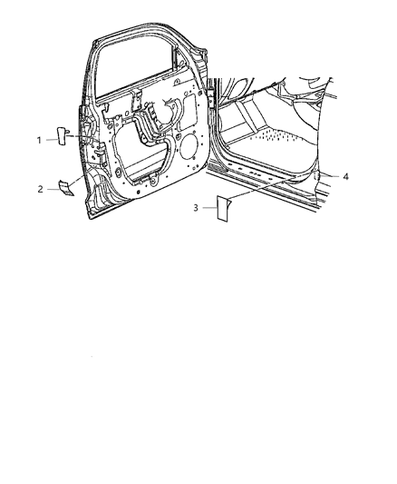 2008 Chrysler PT Cruiser Front Door Diagram