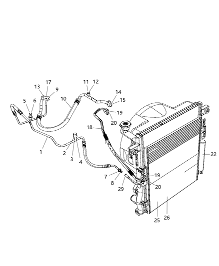 2008 Jeep Liberty Cooler-CONDENSER And Trans Cooler Diagram for 68033237AA