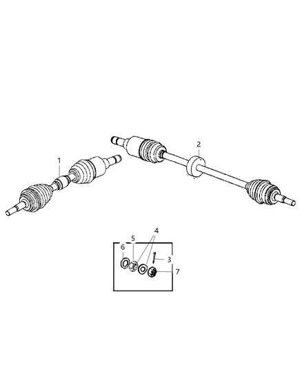 2010 Chrysler PT Cruiser Shafts, Axle Diagram