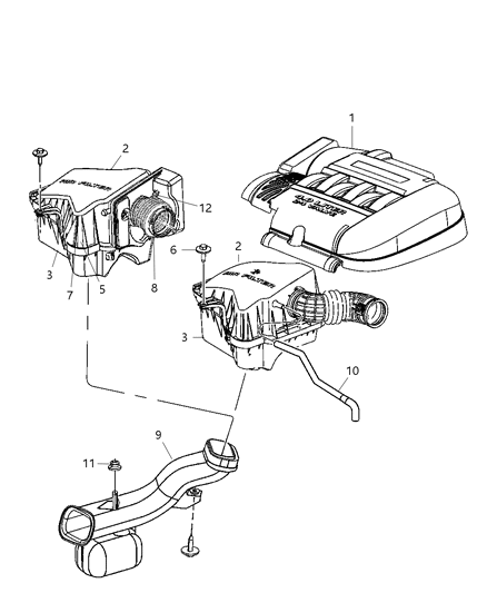 2007 Chrysler Pacifica Air Cleaner & Related Diagram