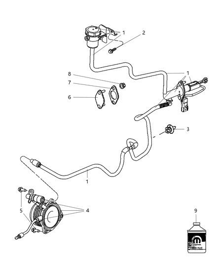 2009 Chrysler PT Cruiser ACTUATOR-Hydraulic Clutch Diagram for 5273518AC