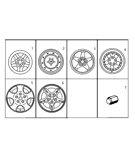 2000 Jeep Wrangler Steel Wheel Diagram for 52088140