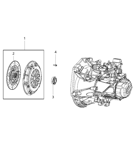 2021 Ram ProMaster 3500 Bearing-Clutch Release Diagram for 68119237AA