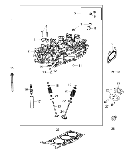 2017 Dodge Durango Cylinder Head & Cover Diagram 2