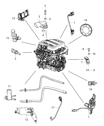 2014 Chrysler Town & Country Sensors Diagram