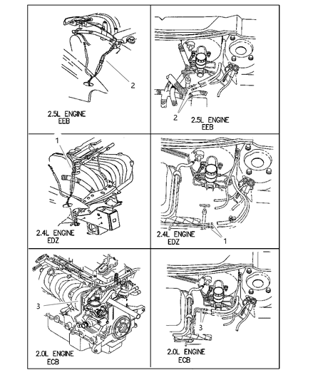 1999 Chrysler Sebring Convertible Emission Control Vacuum Harness Diagram