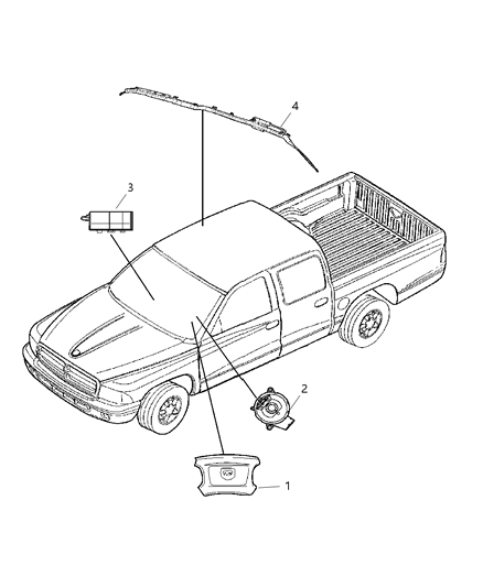 2006 Dodge Dakota Air Bags & Clock Spring Diagram