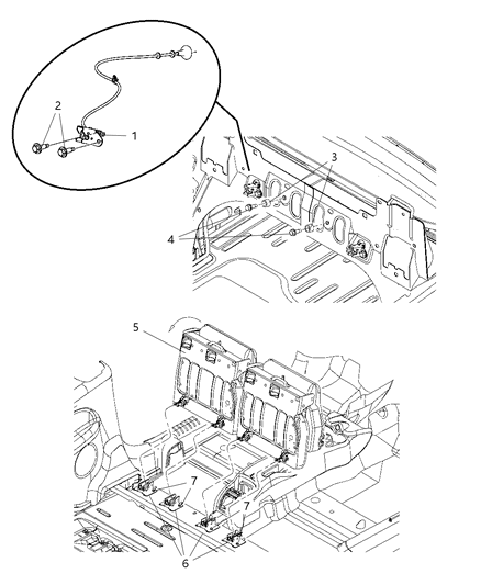 2008 Chrysler PT Cruiser STRIKER-Seat Latch Diagram for 4645978AB