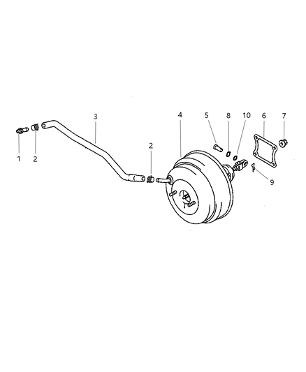 1999 Dodge Avenger Booster Power Brake Diagram for MB895140