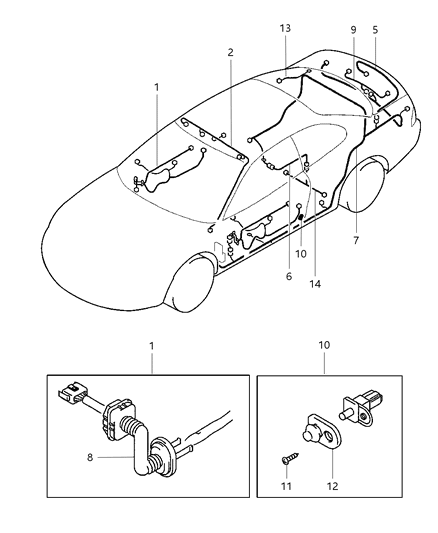 2000 Chrysler Sebring Wiring Body Diagram for MR301896