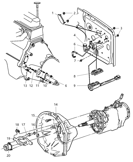 2002 Jeep Wrangler Hydraulic Control-Clutch ACTUATOR Diagram for 52107653AC