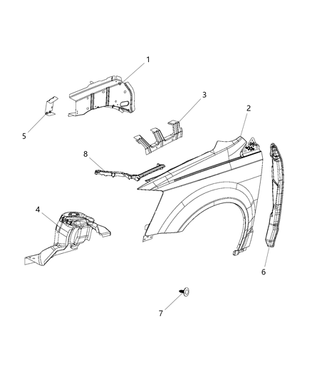 2016 Dodge Grand Caravan Front Fender Diagram