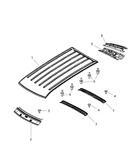 2009 Dodge Nitro Roof Panel Diagram