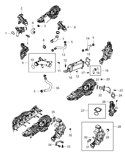 2012 Jeep Liberty Hose-COOLANT Inlet Diagram for 68092540AA