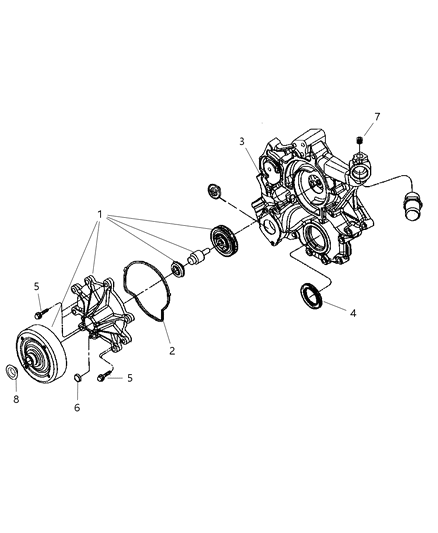 2011 Dodge Nitro Water Pump & Related Parts Diagram 1