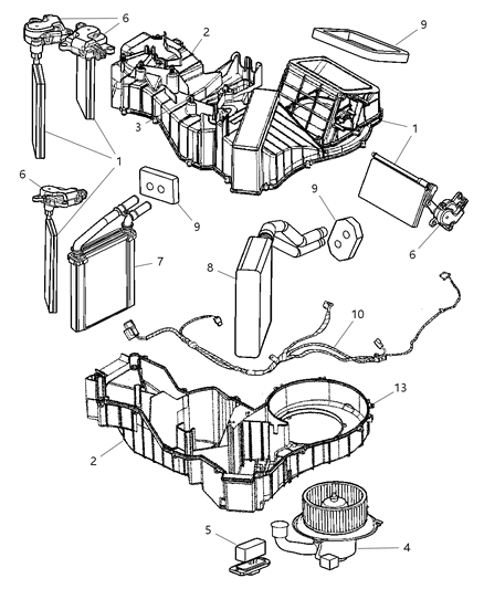 2010 Dodge Viper Seal Pkg-A/C And Heater Unit Diagram for 5093245AA