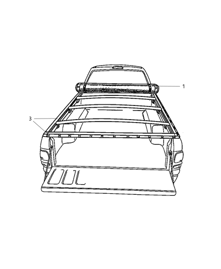 2000 Dodge Dakota Mounting Kit-TONNEAU - Rear Mounting Diagram for 5018233AA
