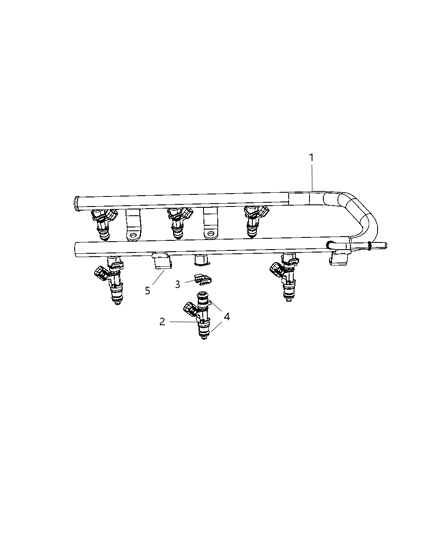 2009 Chrysler Town & Country Fuel Rail & Injectors Diagram 3