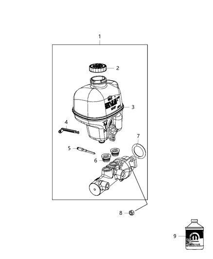 2016 Dodge Durango Cover-Master Cylinder Reservoir Diagram for 68306575AA