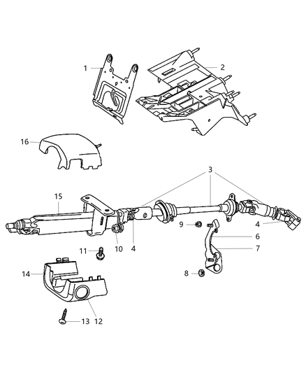 2007 Jeep Liberty SHROUD-Steering Column Diagram for 1CA79DX9AD