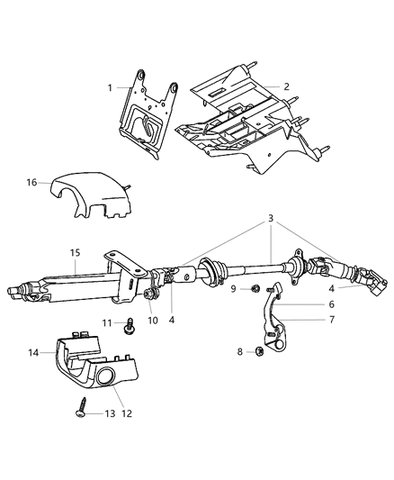 2007 Jeep Liberty Column, Steering Diagram