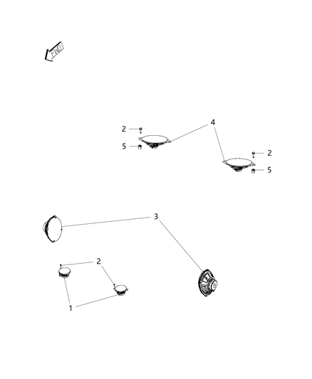 2016 Chrysler 200 Standard 6-Base Speaker System Diagram