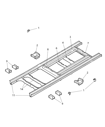 2000 Dodge Grand Caravan Frame, Rear Diagram