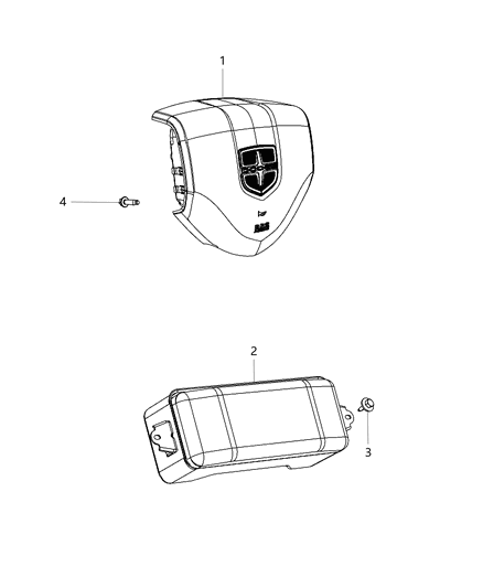 2014 Dodge Durango Driver Air Bag Diagram for 5LC921X9AB