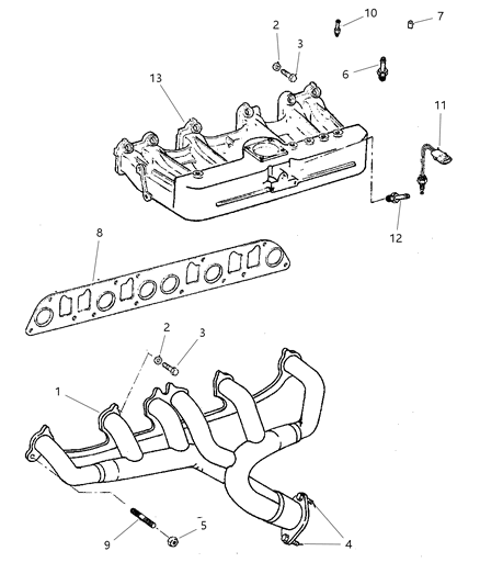 1999 Jeep Cherokee Manifold - Intake & Exhaust Diagram 3