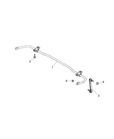 2016 Jeep Renegade Stabilizer Bar, Rear Diagram 2