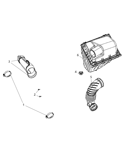 2007 Dodge Nitro Air Cleaner Hose Diagram for 4880269AA