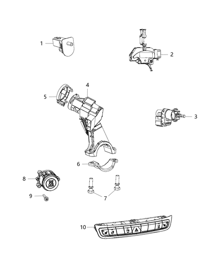 2015 Jeep Renegade Switches - Instrument Panel Diagram