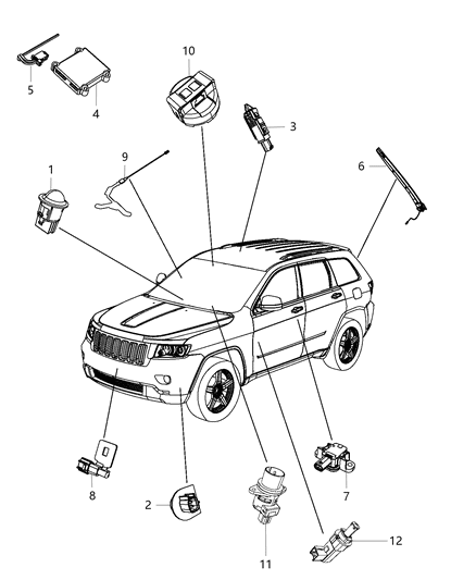 2014 Jeep Grand Cherokee Sensor-Pinch Diagram for 68165049AB