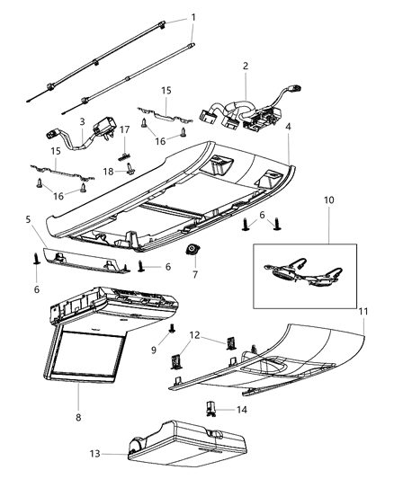 2014 Dodge Grand Caravan Overhead Console Diagram 4