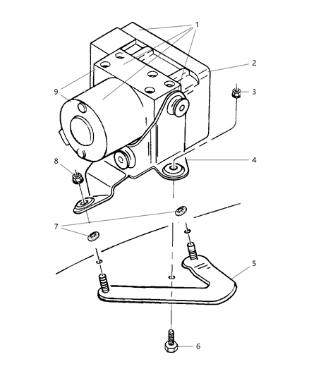 2001 Jeep Cherokee Anti-Lock Brake Control Unit Diagram for 52128138AE