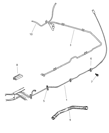 2000 Dodge Ram 2500 Fuel Lines, Rear Diagram