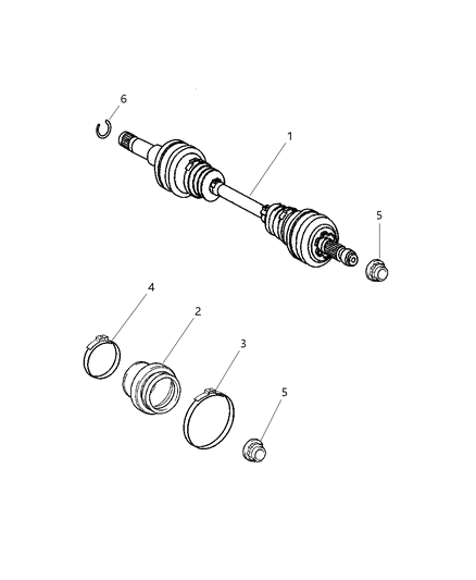 2005 Chrysler Crossfire Axle-Axle Half Diagram for 5159934AA