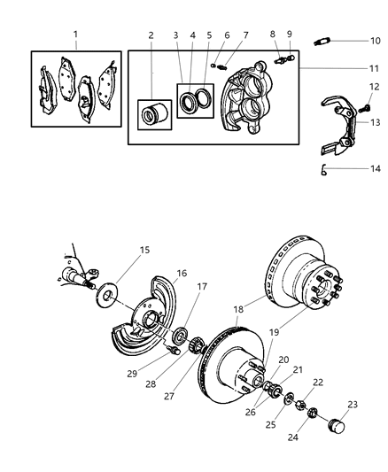 1998 Dodge Ram Van Front Brakes Diagram