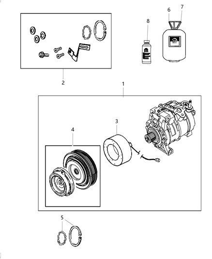 2015 Ram 1500 Snap Ring-A/C Clutch Diagram for 68232394AB