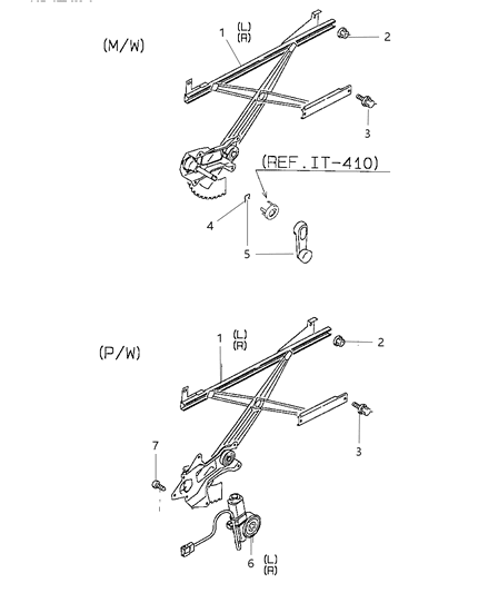 1997 Chrysler Sebring Coupe Door, Front Regulator Diagram