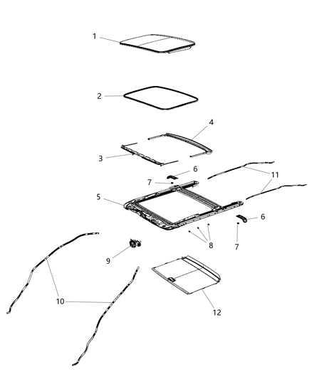 2016 Dodge Journey Sunroof & Component Parts Diagram