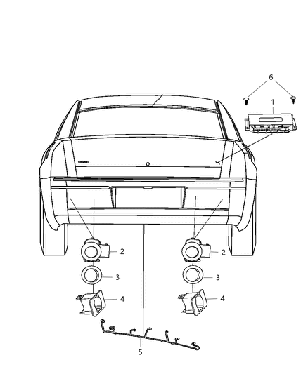 2014 Chrysler 300 Park Assist Rear Diagram