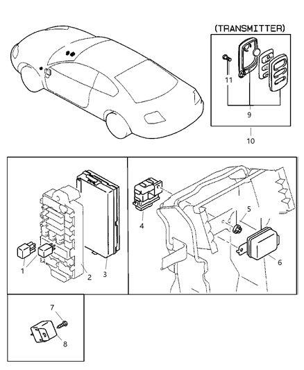 2005 Chrysler Sebring Coupe Relays - Instrument Panel Diagram