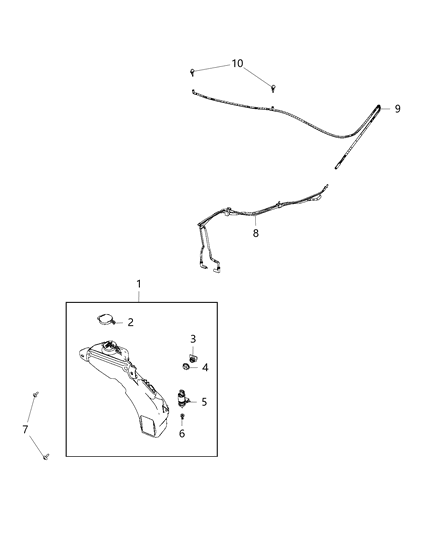 2020 Dodge Journey Washer System, Front Diagram