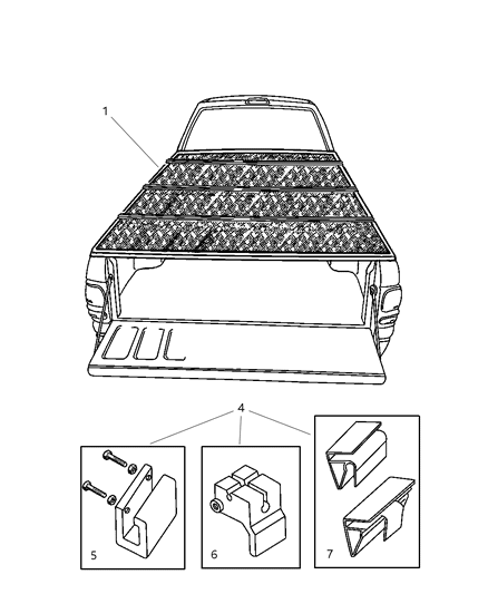 2001 Dodge Dakota Cover Kit-TONNEAU-Folding Diagram for 82205224